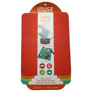 Flexible‎ Cutting Board Set Of 4 Color Coded Non-Slip Mats 8" x 11"